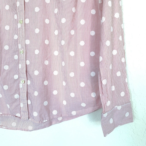 Gap Polka Dot Stripe Boyfriend Button Down Shirt - Picture 4 of 8
